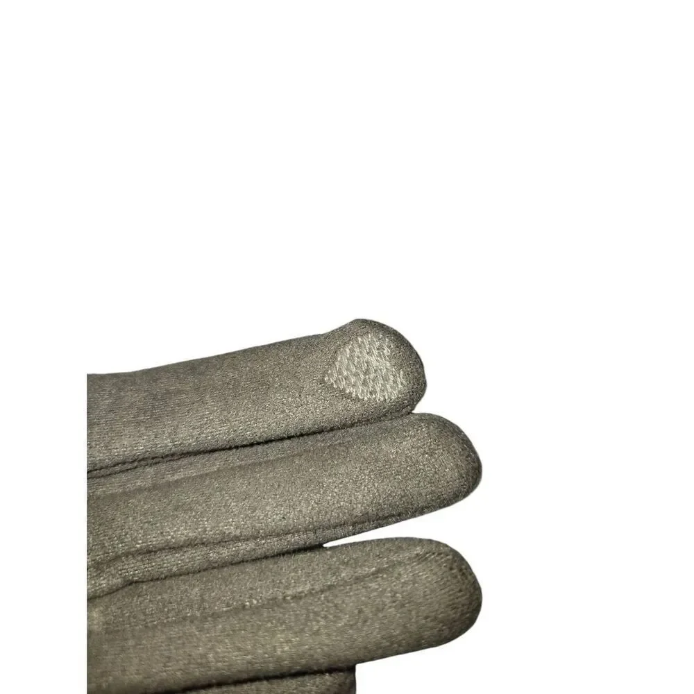 Antonio Women's Size M Grey Faux Suede Rhinestone Embellished Gloves